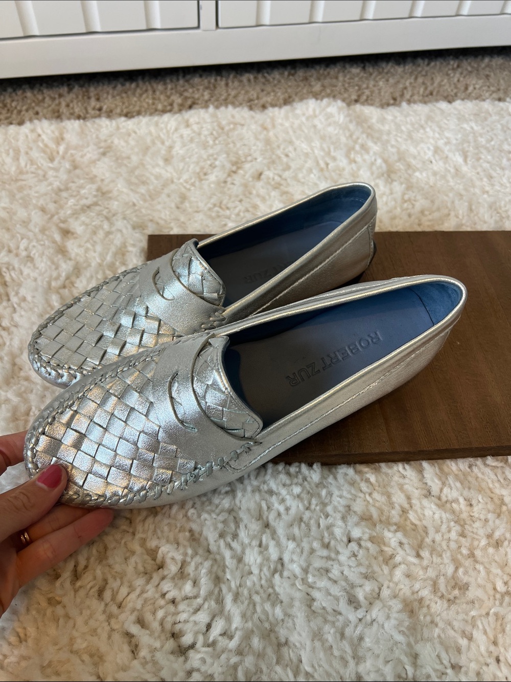 Robert Zur Women's Petra True Glove Driving Shoes Silver 8M, worn once - Picture 3 of 5
